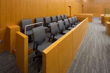 Image of seats in a courtroom