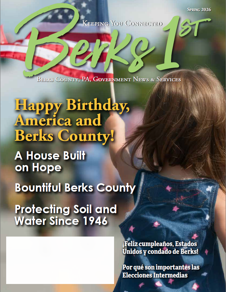 Cover Spring 2026 Berks 1st magazine small girl holding American flag
