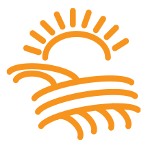 graphic of field with sun