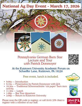 National Ag Day Flyer with pictures of barn stars and event information