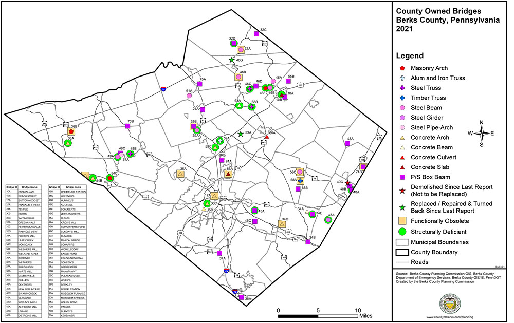 Map of County-Owned Bridges