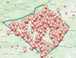 Screenshot of the online food map