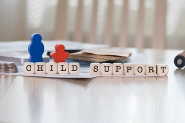 Image with letters that spell child support