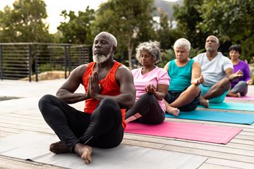 Health and Wellness People on yoga mats